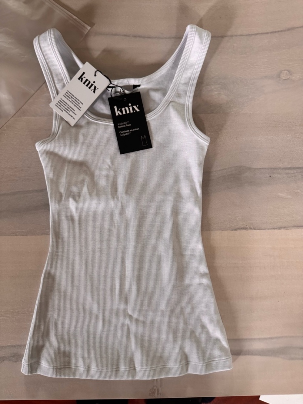 knix White Ribbed Scoop Tank - Picture 3 of 4
